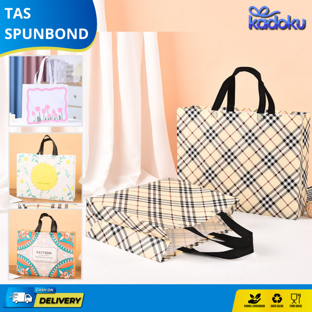 

Tas Spunbond / Goodie Bag Spunbond / Spoundbond Bag / Tas Belanja Spunbond Model Kotak Box Kantong