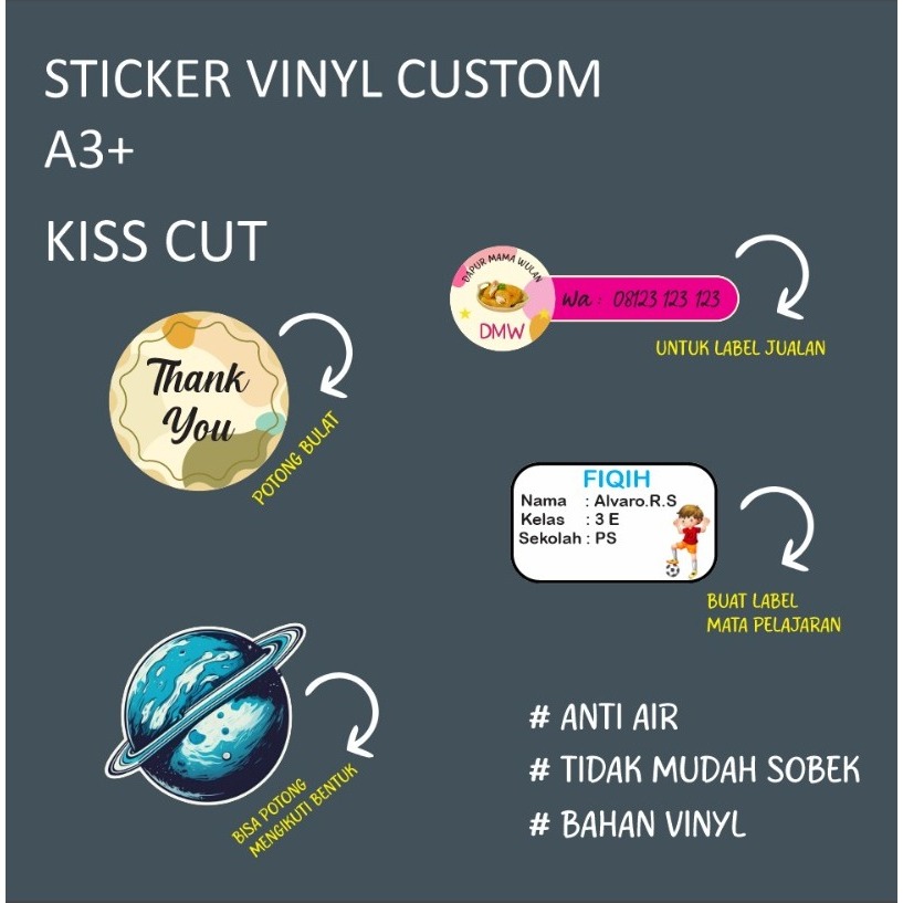 

STICKER VINYL CUSTOM A3+ KISS CUT/STICKER LABEL MAKANAN BISA UNTUK JUALAN