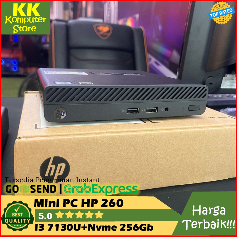 Mini Pc HP 260 [ Intel Core i3 7130U | Ram 4GB |Hardisk 500GB ] Free Bracket Mounting Layar