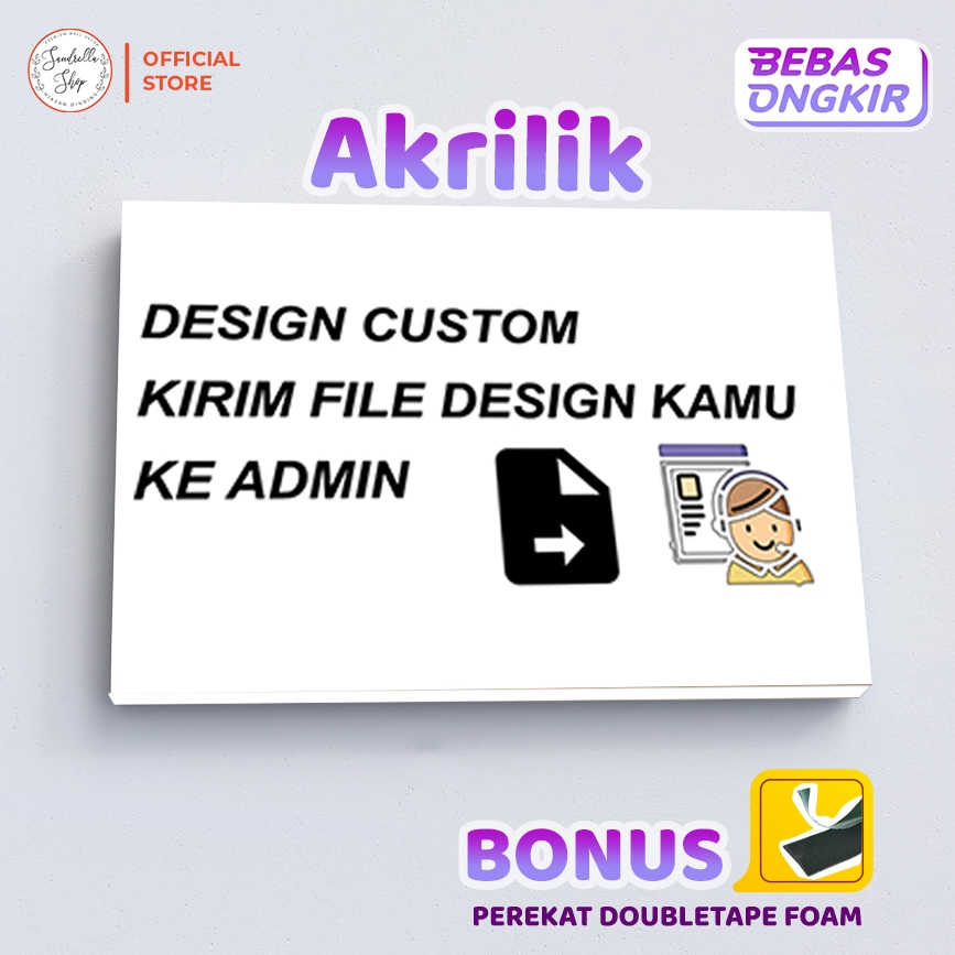 Custom Akrilik Signboard Plang Papan Nama Acrylic Ukuran 40x60 CM 60x40 CM