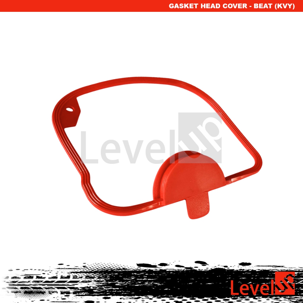 Level Up Gasket Head Cover Red KVY Seal Head Beat Karburator Beat FI stater Kasar Karet Paking Head 