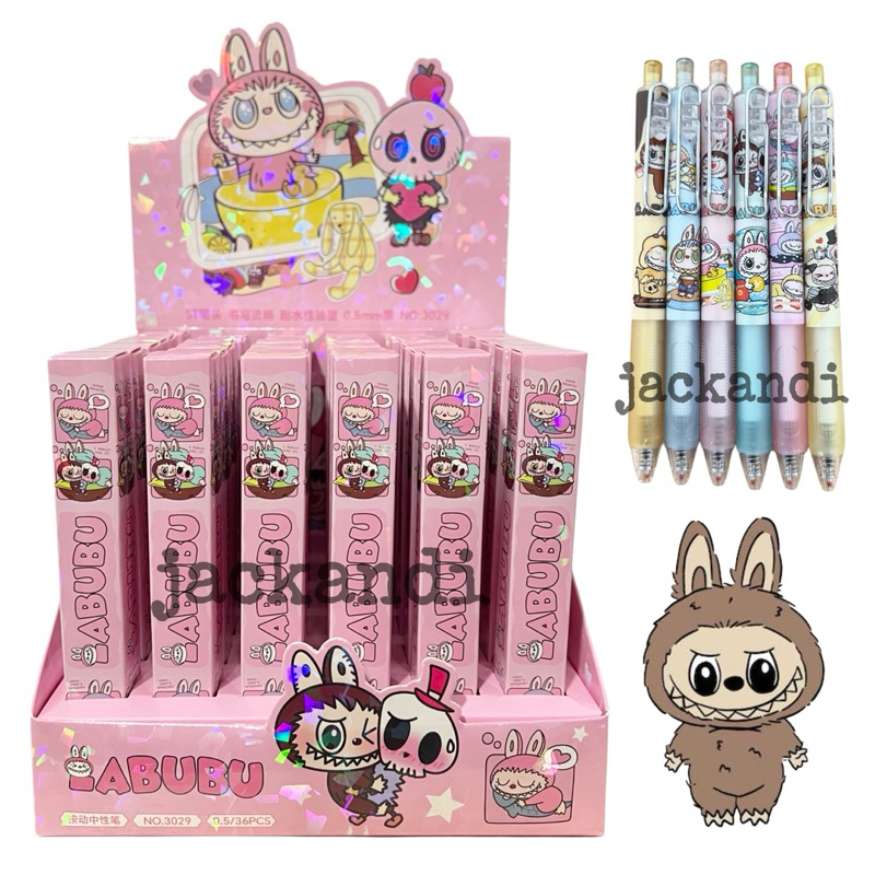 

Blind Box Pen Labubu Anak Surprise Pulpen Gel Cetek Lucu Karakter Kartun 0.5mm