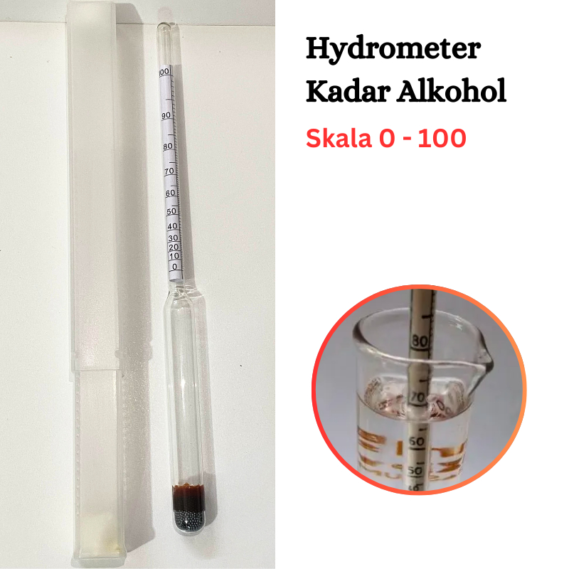 Hydrometer alat ukur uji kadar alkohol ethanol Alcohol Meter - Hidrometer Alkohol