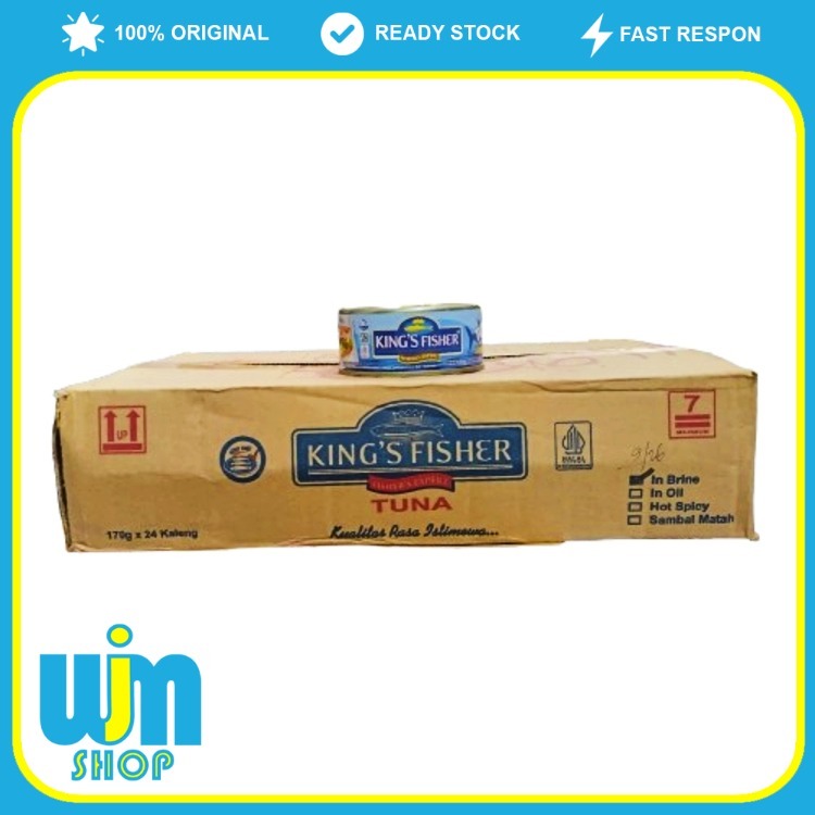 

King's Fisher Ikan Tuna Kaleng Chunk In Brine 170g x 24 pcs Dalam Larutan Garam