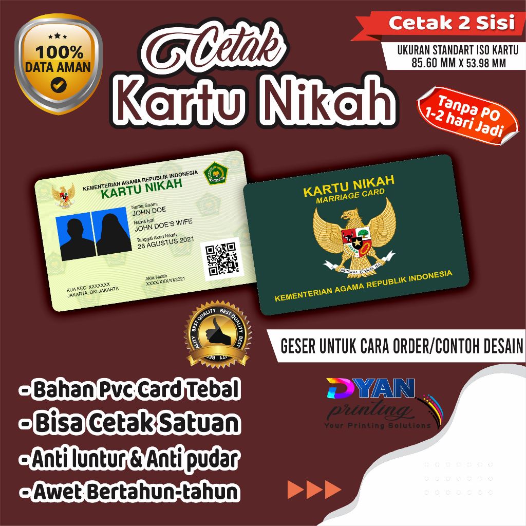 

CETAK KARTU WEDDING, WEDDING CARD , BAHAN PVC CARD TEBAL ANTI LUNTUR & ANTI PUDAR.