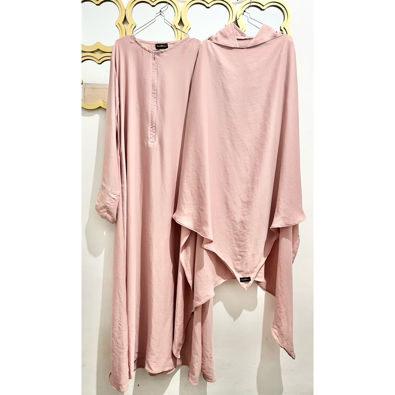PRELOVED Set Gamis dan French Khimar LangitBiruCorp / Set Baju Umroh / Gamis Umroh / Gamis dan Khima