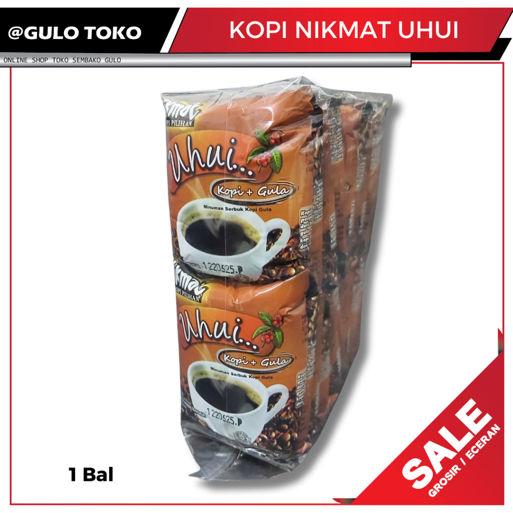 

Kopi Uhui Nikmat+Gula kemasan sachet 1BAL (GULO TOKO)