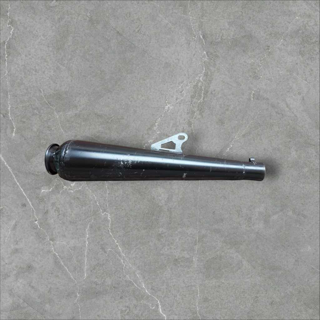 knalpot silincer japstyle hitam 38mm untuk motor custom japstyle klasik