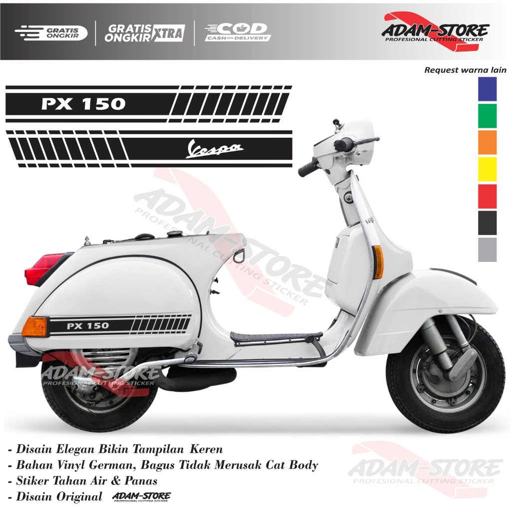 VSA6 STICKER MOTOR VESPA PX / STIKER LIST VESPA PX / STRIPING MOTOR VESPA PX