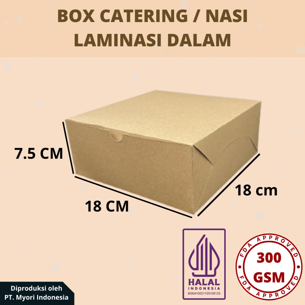 Box Catering | Dus Nasi | Ukuran. 18 x 18 x 7.5cm