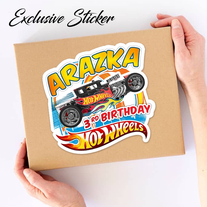 

50 STIKER / STICKER HOT WHEELS 2-1 UTK BAG / BENTO / SOUVENIR ULTAH ULANG TAHUN