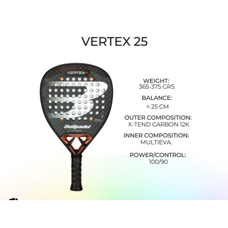 BULL PADEL VERTEX 04 25 PADEL RACKET / RAKET PADEL/RAKET BULLPADEL