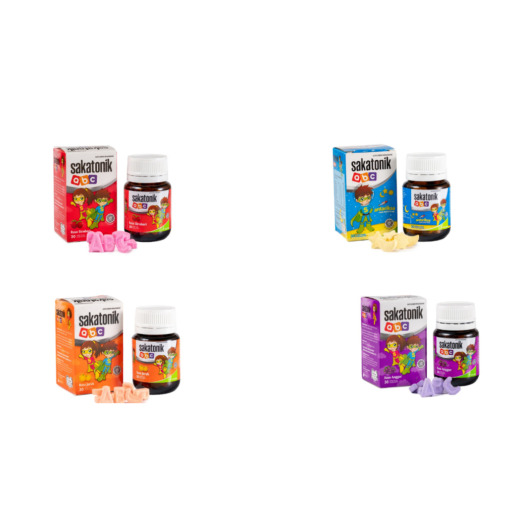 SAKATONIK ABC - TABLET HISAP STRAW/ORANGE/GRAPE/ANTARIKSA