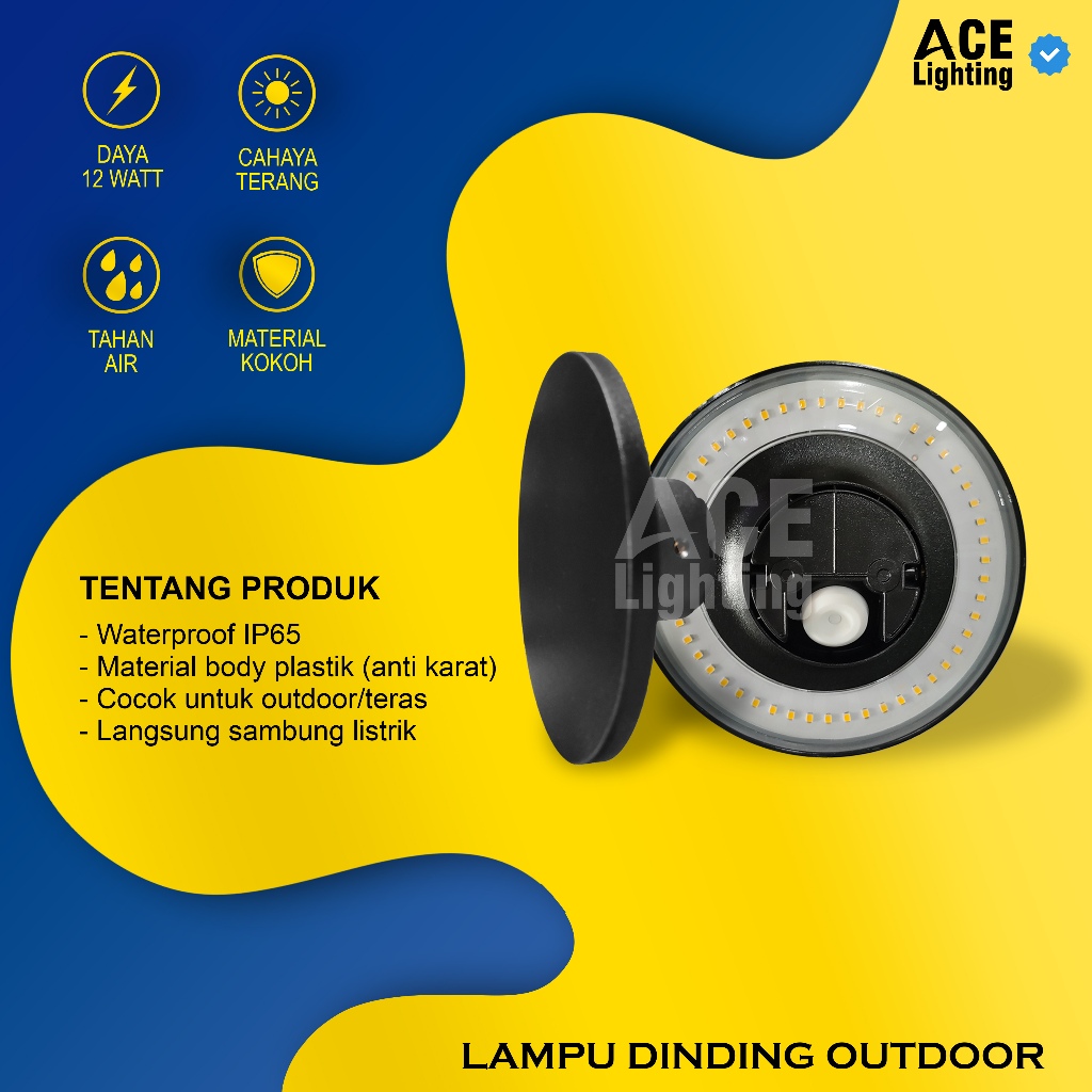 Lampu Dinding Bulat Cahaya Bentuk Bulan wall lamp outdoor waterproof