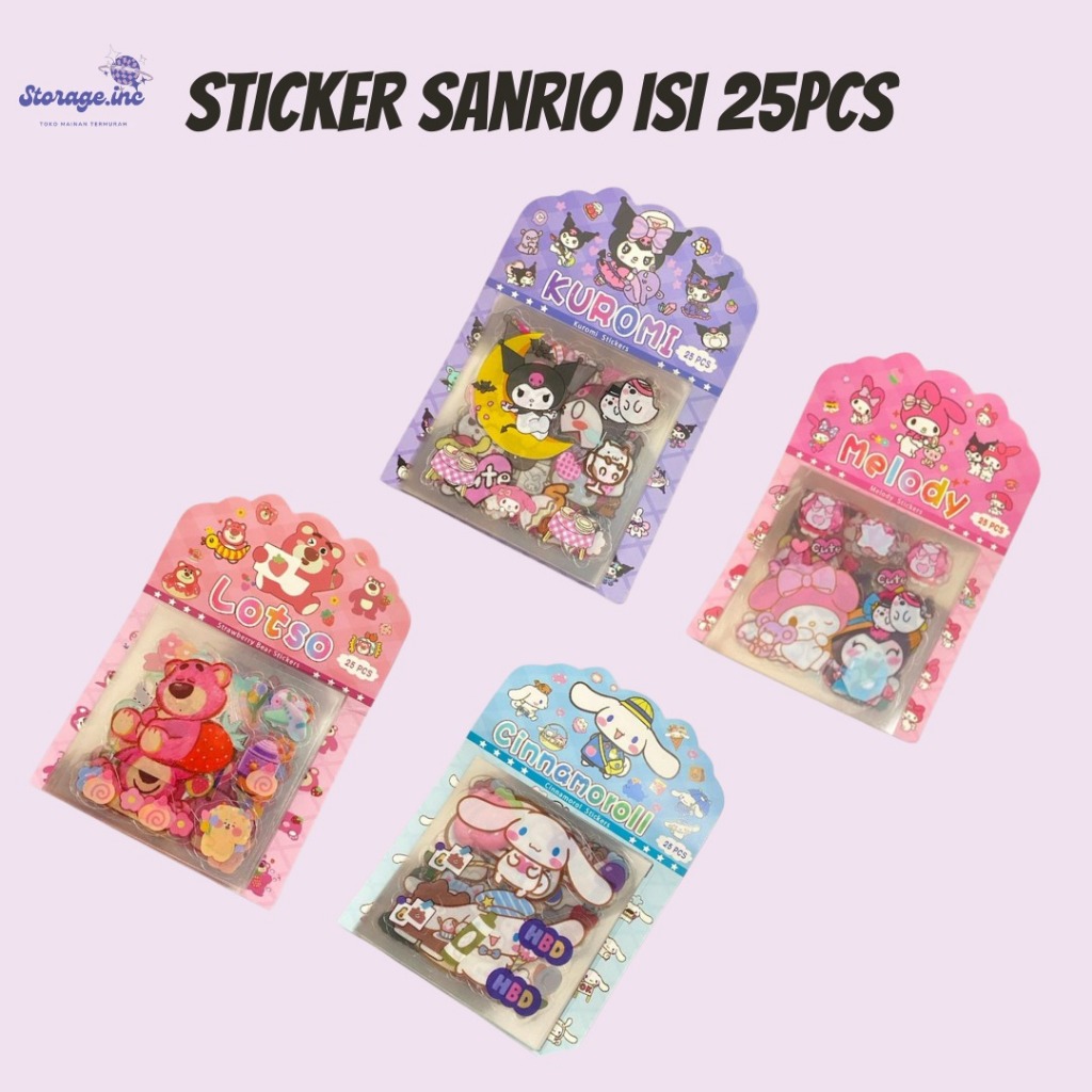 

Stiker Isi 25 Lembar Stiker Waterproof Karakter Sanrio Cinnamoroll Melody Stiker Viral