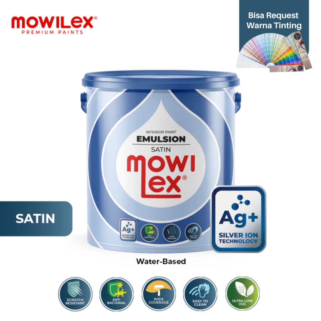 Mowilex Emulsion Satin Cat Tembok Interior TINTING COLOUR - 2.5 Ltr