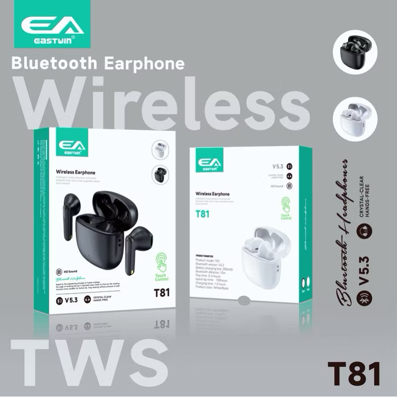 EASTWIN Earphone Headset T-81 TWS True Wireless Bluetooth V5.3