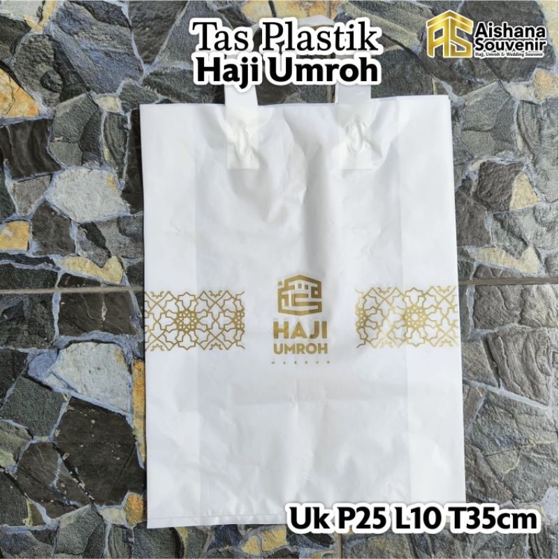 

Tas Plastik Sablon Haji Umroh Ready Stock UK P25 L10 T35cm