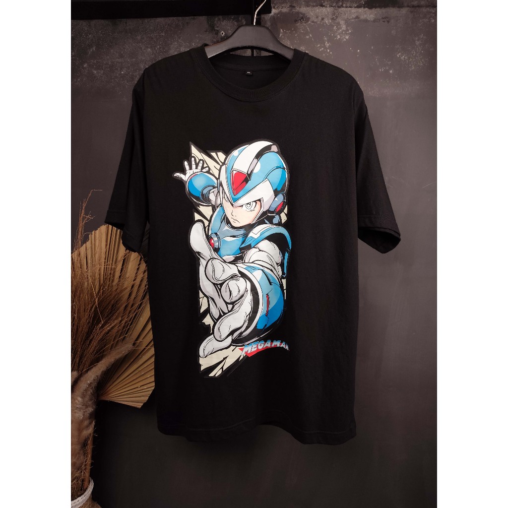 Tshirt Megaman Cotton Combed 30s 24s Kaos Anime Full Katun 100% Premium Distro