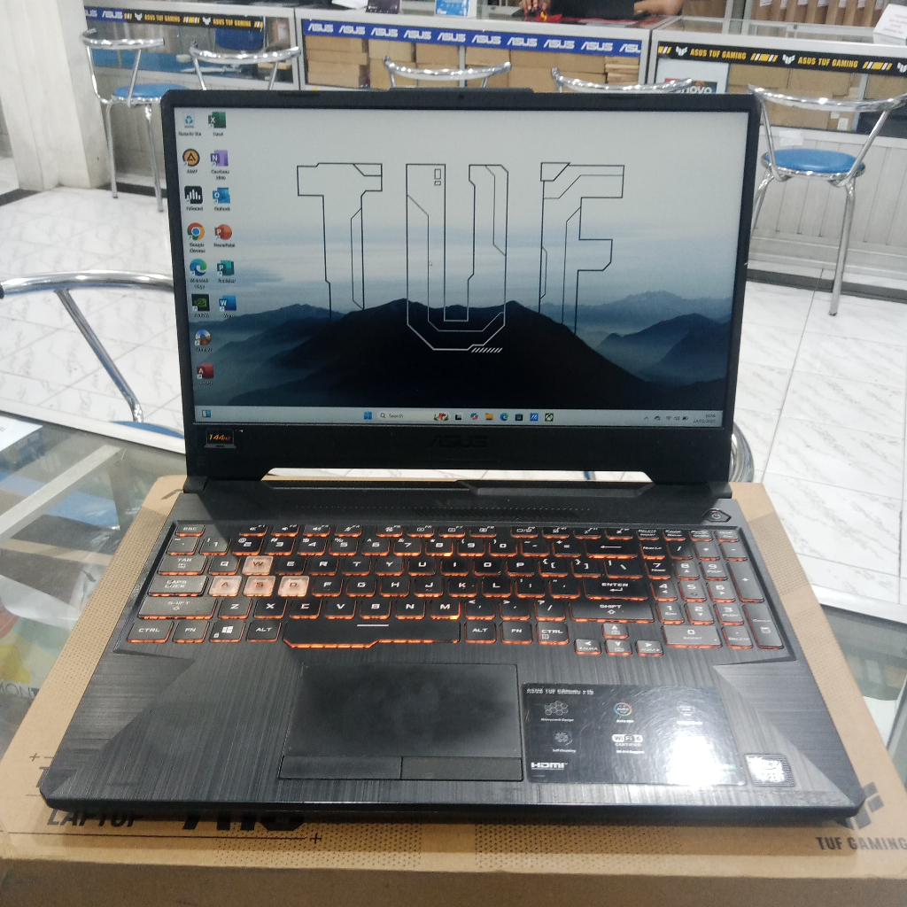 LAPTOP GAMING ASUS TUF F15 FX506LI CORE I7-10th RAM 8GB SSD 512GB NVIDIA GEFORCE GTX 1650TI SECOND