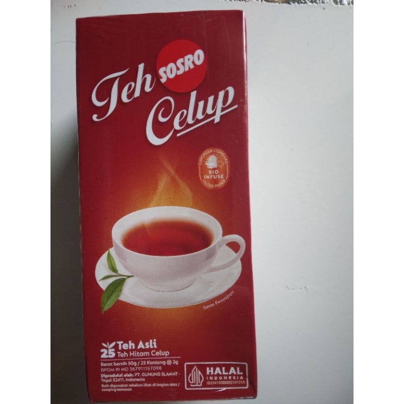 

Teh Celup Sosro Kemasan 1 Box isi 25 Teabags