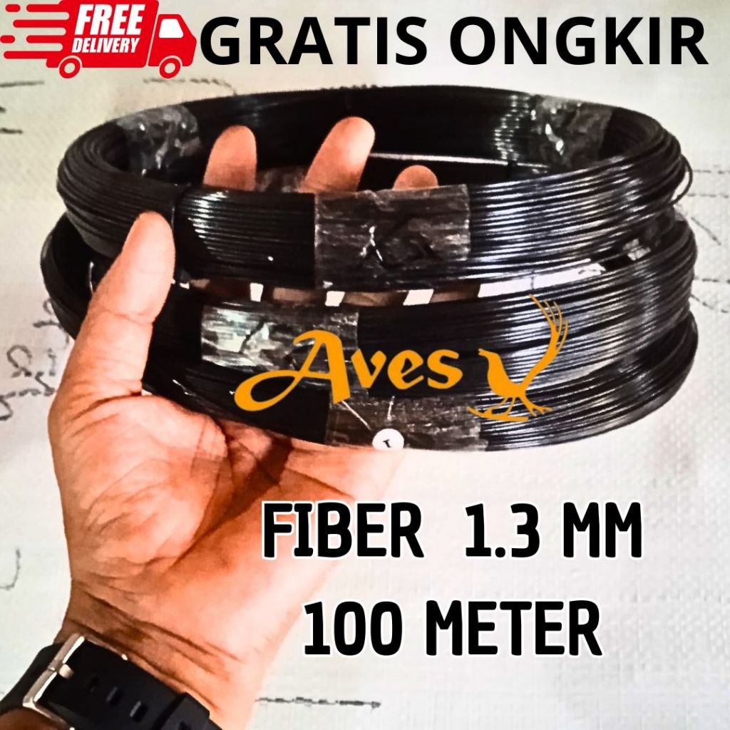 JERUJI RUJI FIBER 1,3 MM HITAM 100 METER