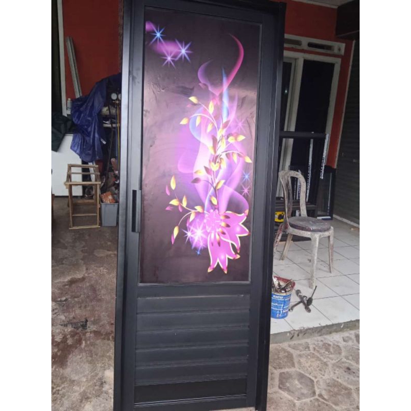 Pintu kamar mandi kusen BAJARINGAN daun alumunium