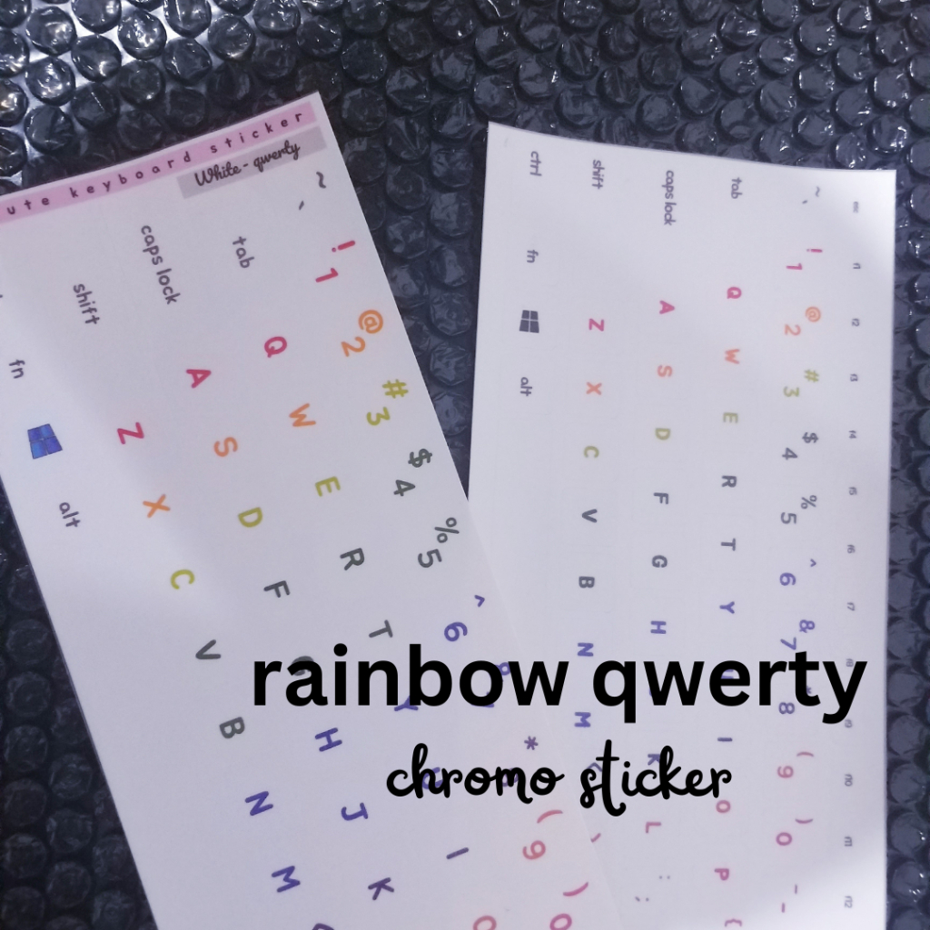 

Stiker Rainbow membantu mengetik 10 jari