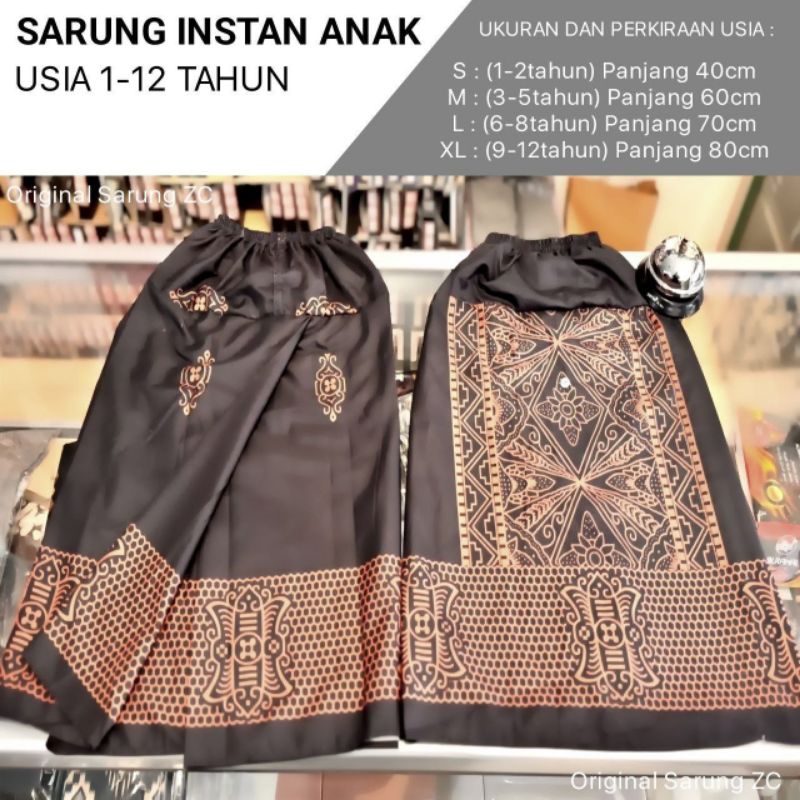 Sarung anak Instan ||motif Sarwon ||Kain katun micro