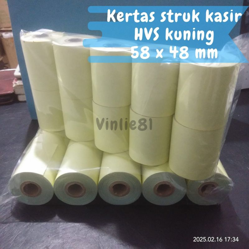 

Kertas struk kasir HVS Kuning ukuran 58 x 48 mm / HVS 5848