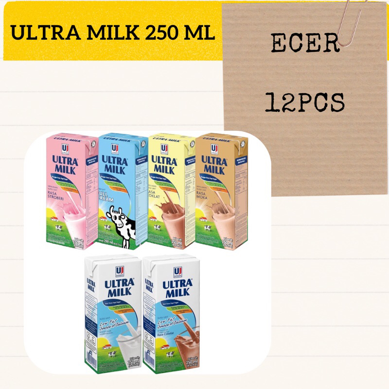 

Susu UHT Ultra Milk 250 pcs ECER 12pcs