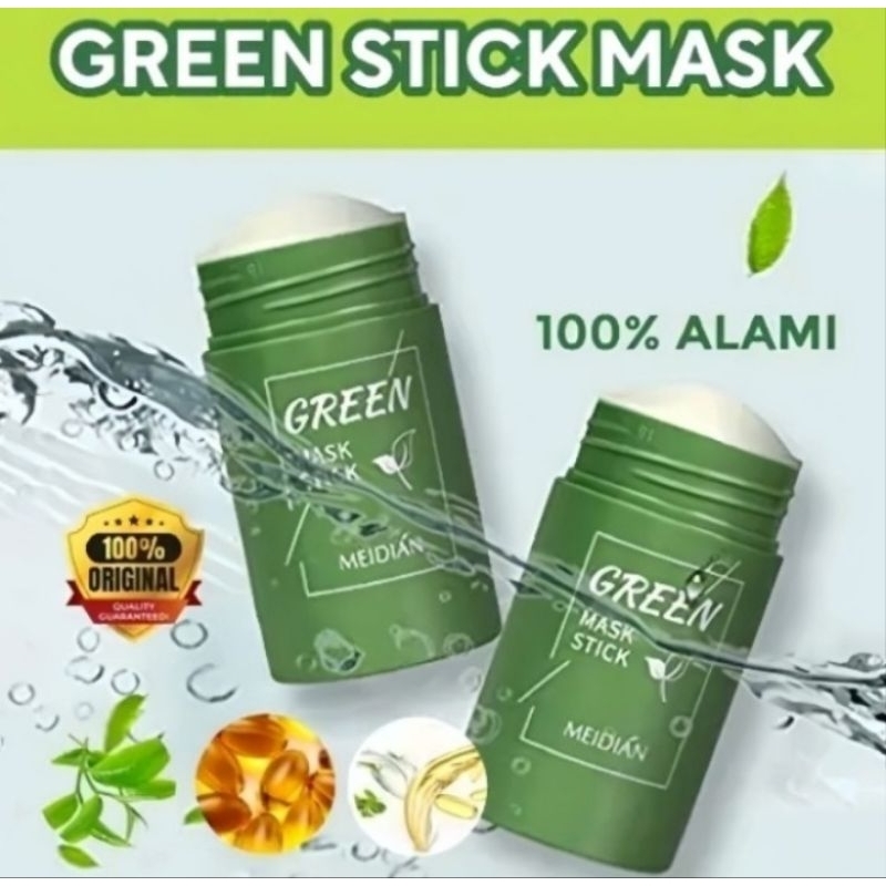[DISKON] 5 PCS GREEN MASK STICK TEH HIJAU ORIGINAL l MASKER PERAWATAN UNTUK MEMBANTU MENGATASI JERAW