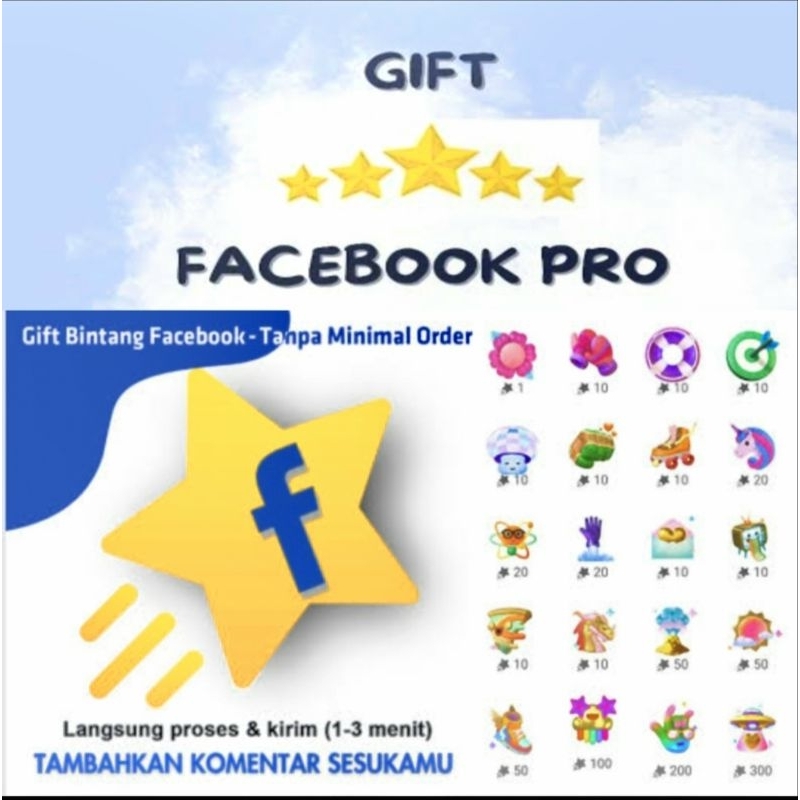 GIFT BINTANG FB PRO - BINTANG FACEBOOK PRO / PROFESSIONAL / FANPAGE 100⭐️