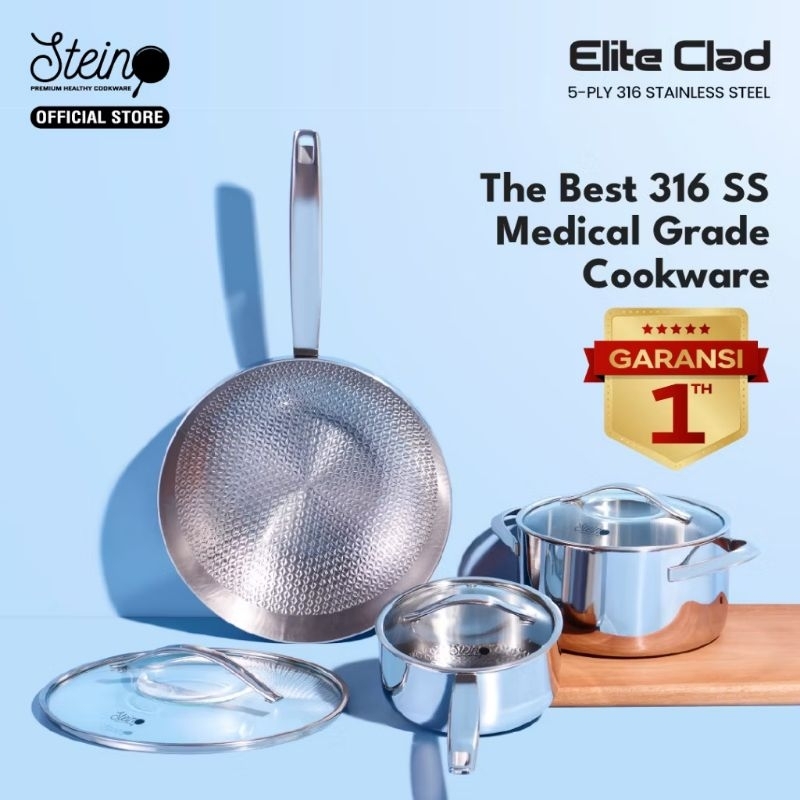 Stein Elite Clad Set Wajan Stainless Anti Lengket