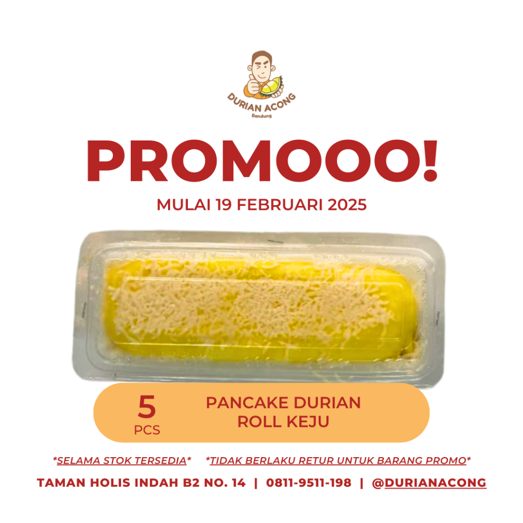 

PROMO - 5PCS Pancake Durian ROLL Keju