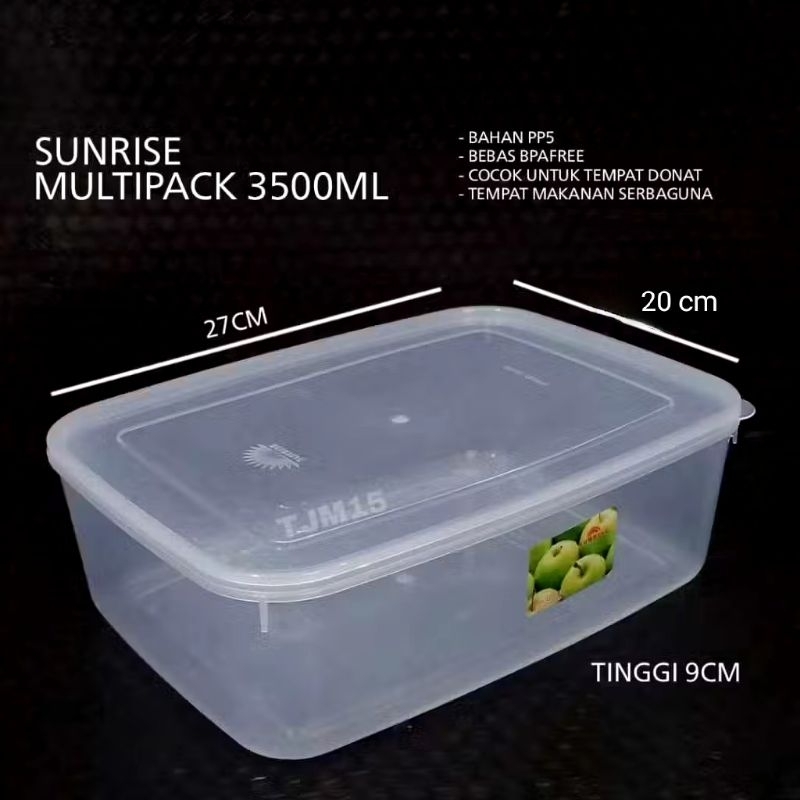 MULTIPACK TULIP 3500ML ,1 PAKET 3PCS SUNRISE/BOX DONAT/box kue basah kering