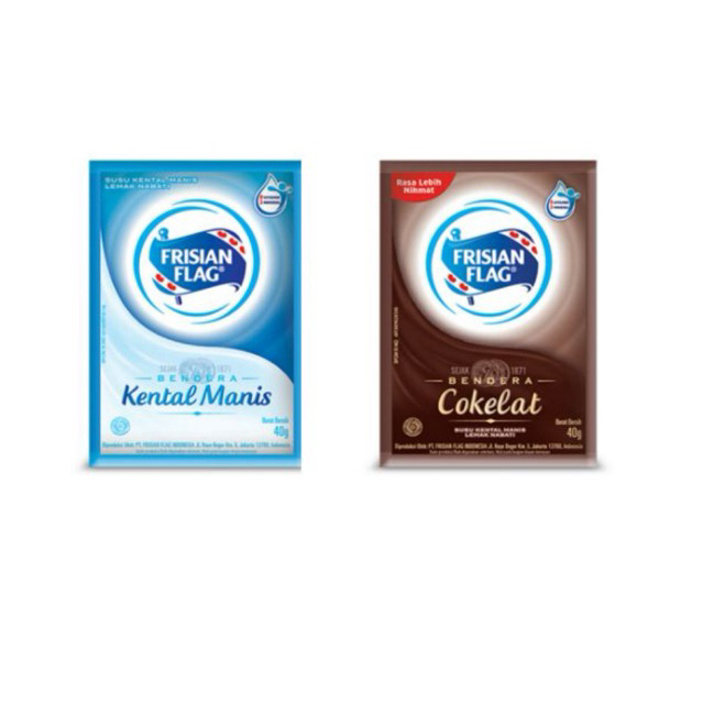 

Frisian flag kental manis renteng Bendera kental manis putih coklat renteng