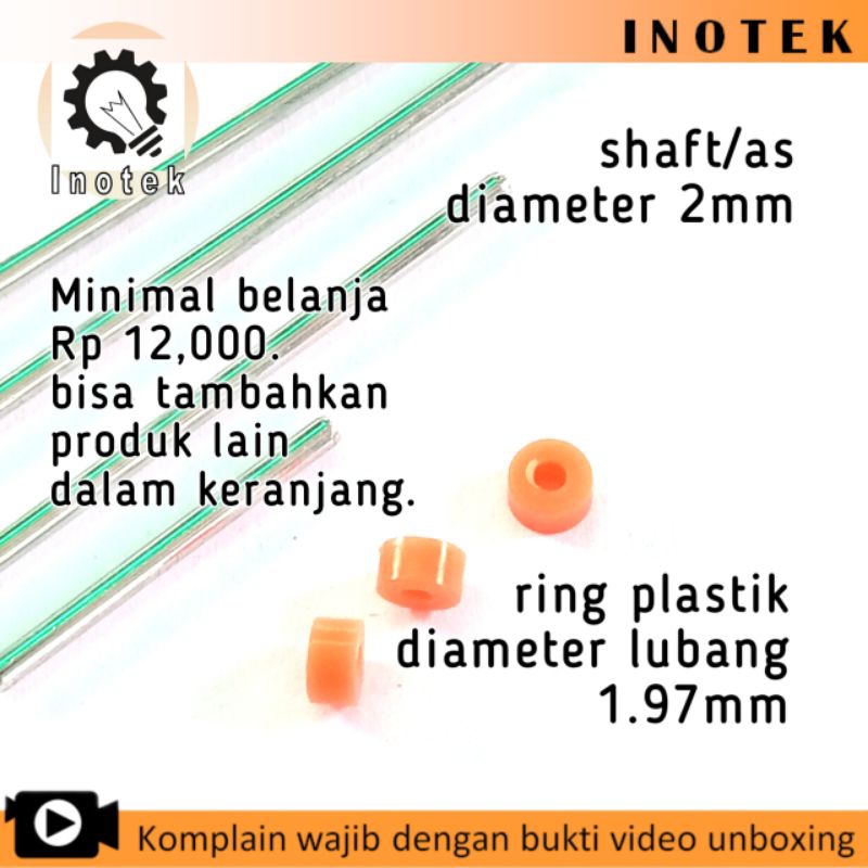 as roda mainan, pulley, gir, roda gigi diameter 2mm dan atau ring plastik