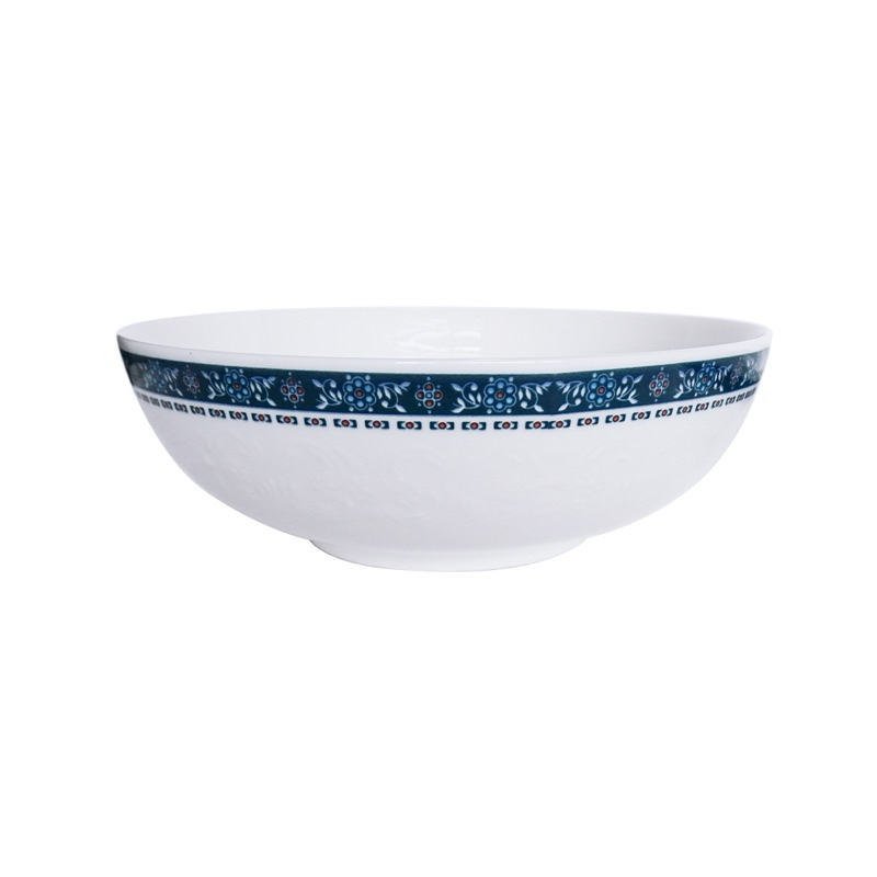 Saint James Okja 8inch Noodle Bowl  Mangkuk White Blue Putih Biru