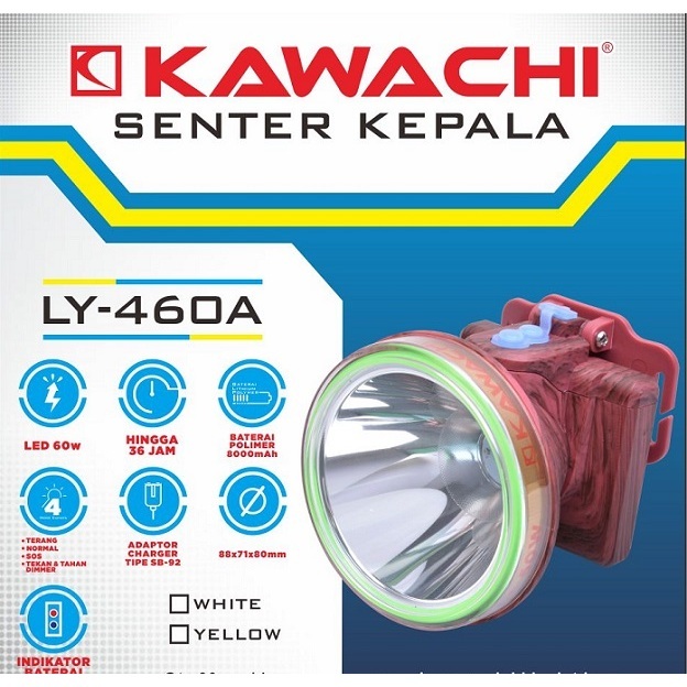 Senter Kepala Kawachi 60Watt Dimmer Menggunakan Baterai Lithium Polymer 8.000mAH Ly-460A