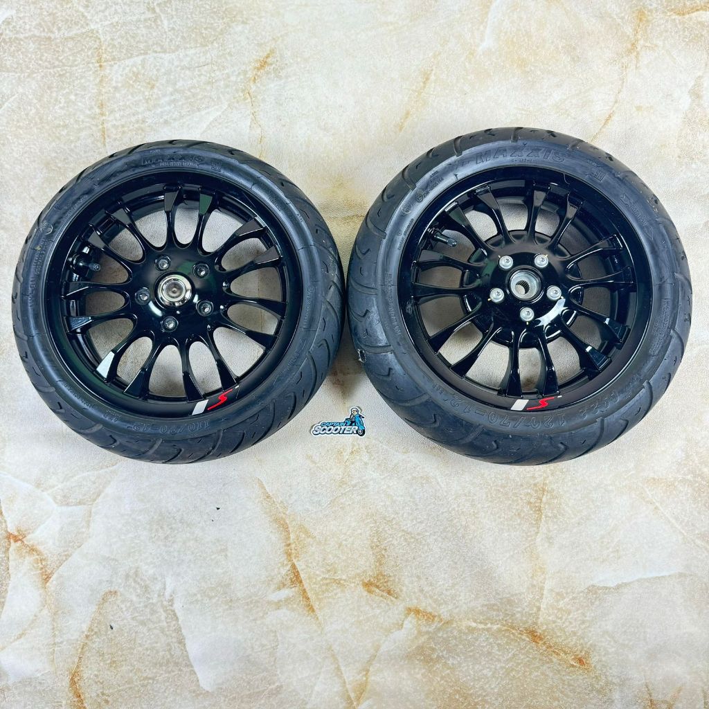 ORIGINAL Velg + Ban Ori Vespa Sprint S Black Primavera LX S Ring12 Second