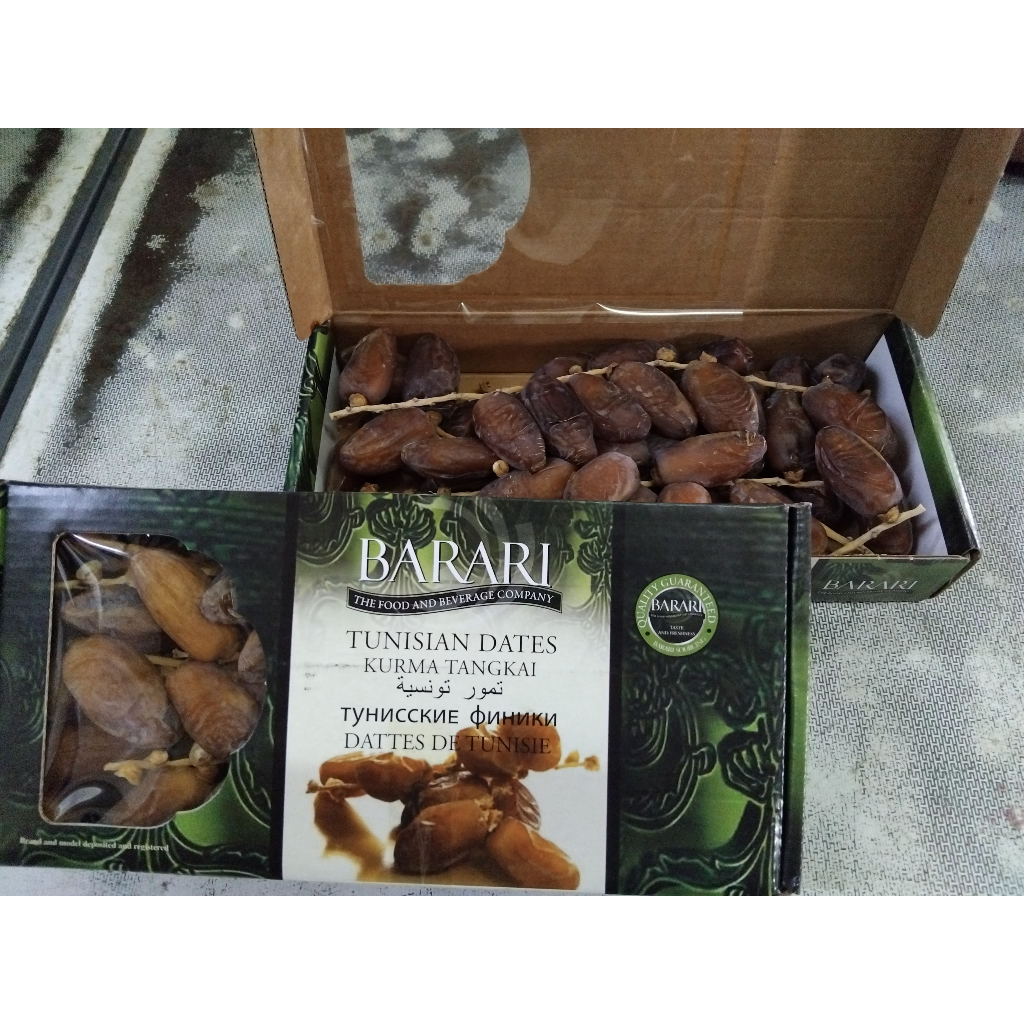 

KURMA BARARI TANGKAI 500 GR/ Kurma Tunisia Tangkai Barari 500gr / 1 DUS
