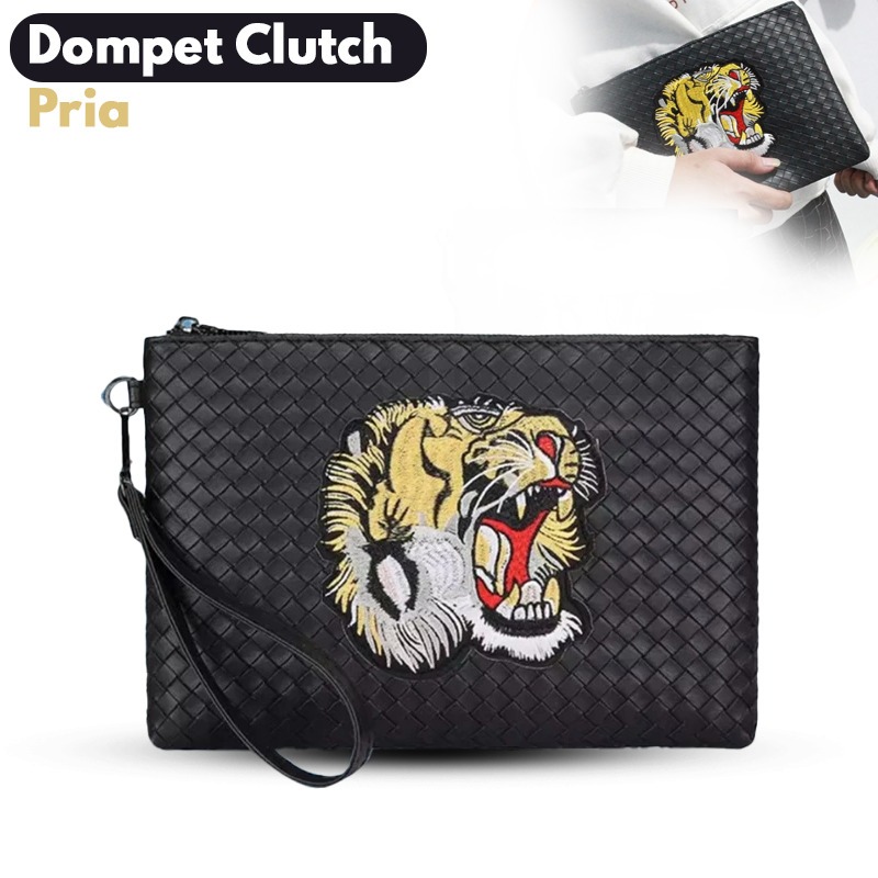 Dompet Clutch Pria Tas Tangan Handle Bag Pria Motif Macan Waterproof Terbaru - WY 102
