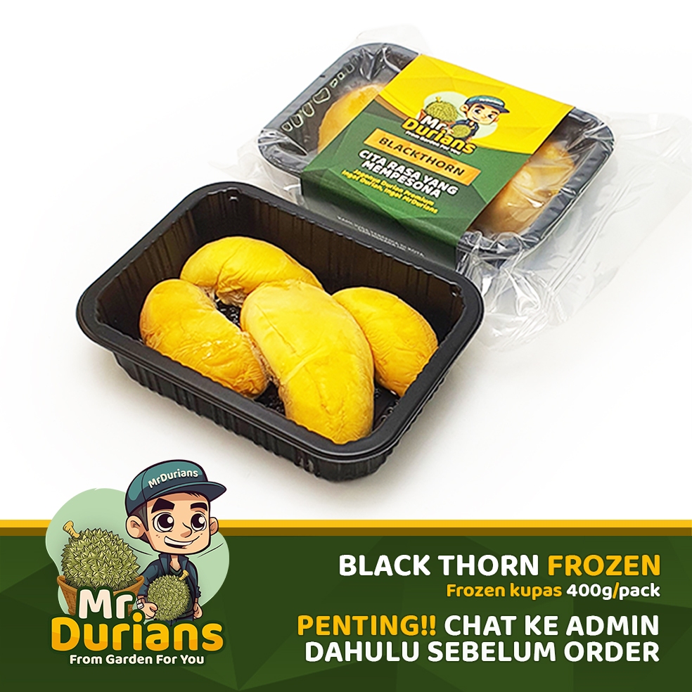 

Durian BlackThorn Frozen Kupas Asli Malaysia/ Durian DuriHitam / Ochee 400g/pack