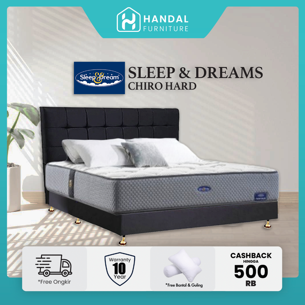Kasur Springbed Sleep & Dream Chiro Hard 100x200, 120x200, 160x200, 180x200, 200x200, Pocket Latex A