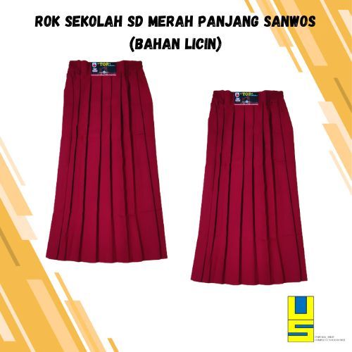 ROK SEKOLAH  SD PANJANG BAHAN SANWOS  ( BAHAN LICIN)