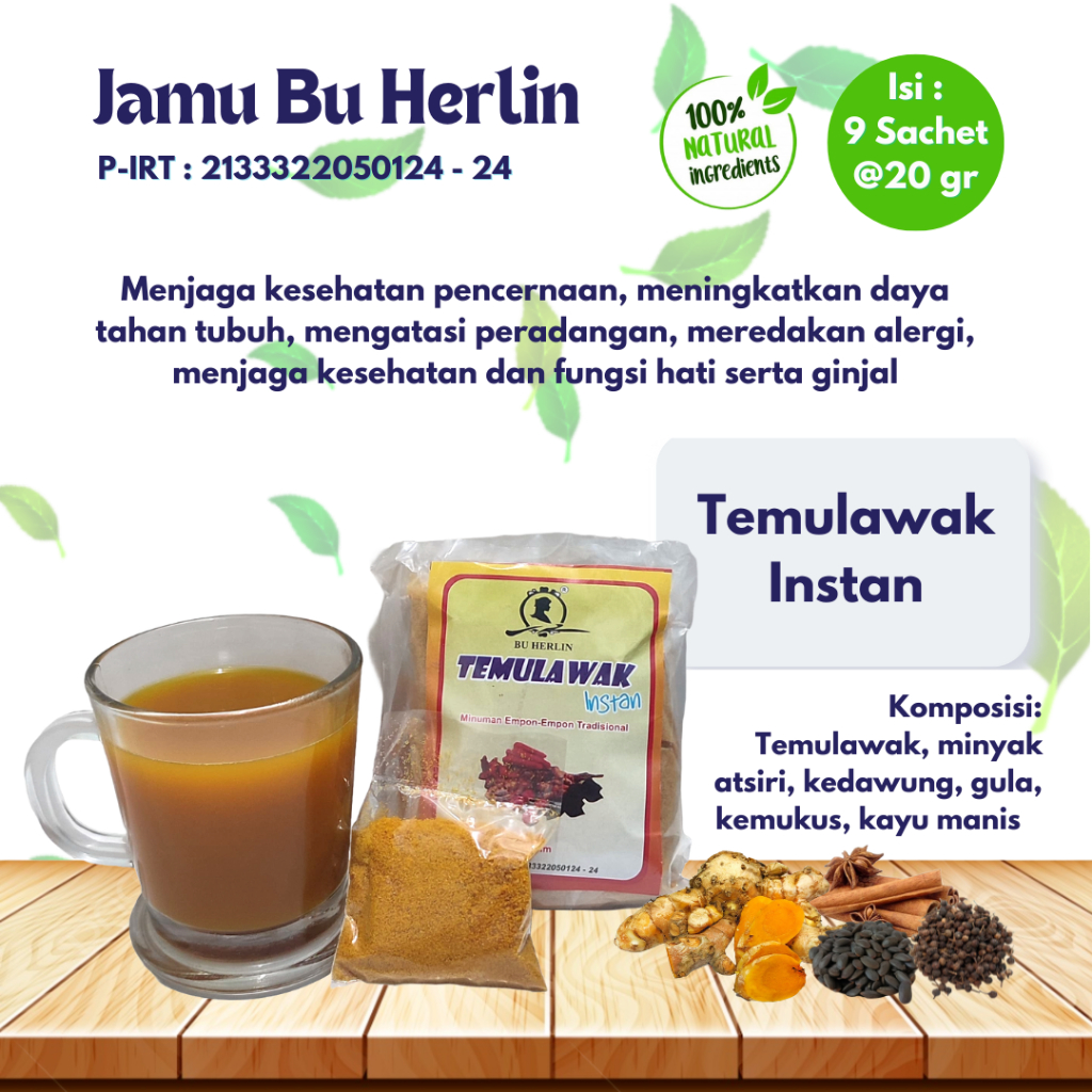 

Temulawak Instan Bu Herlin 180gr / Jamu Tradisional / Minuman Herbal Berkualitas