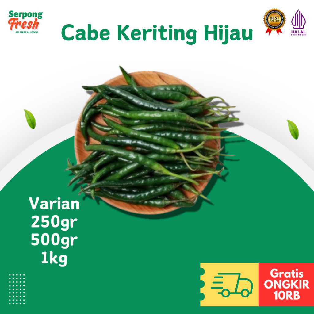 

Cabe Cabai Keriting Hijau Kriting Ijo 250gr 500gr 1kg Sayuran Segar