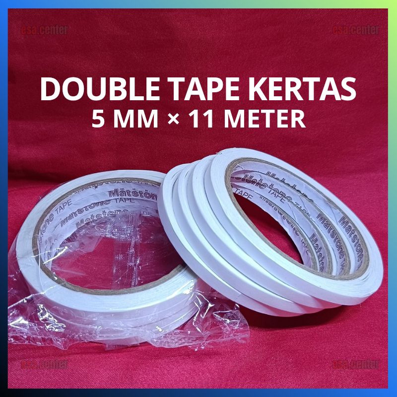 

Double Tape Kertas 5mm x 11 Meter / Double Tip Kertas 1/4 inch / 5mili x 11 meter (5mm)
