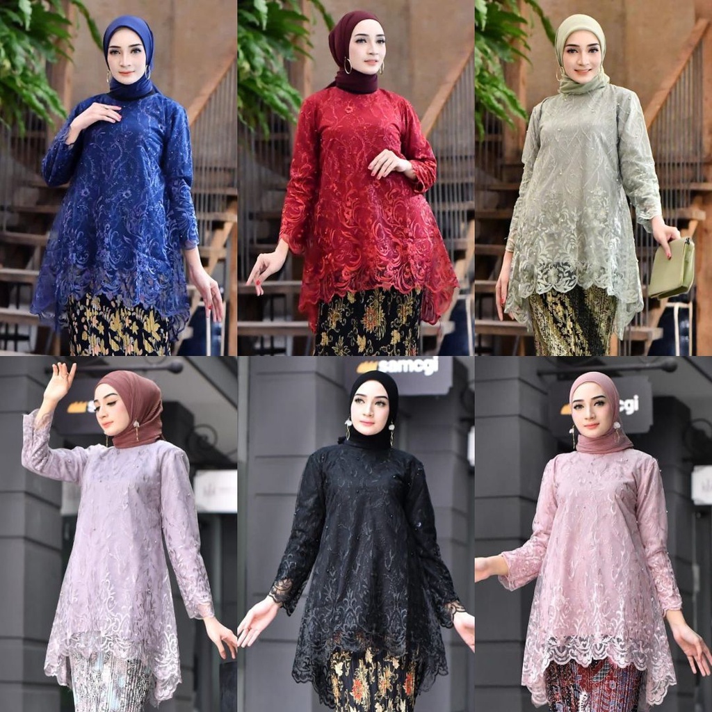 Atasan Kebaya Tunik Azkia Maroon / Kebaya Wisuda / Kebaya Lamaran